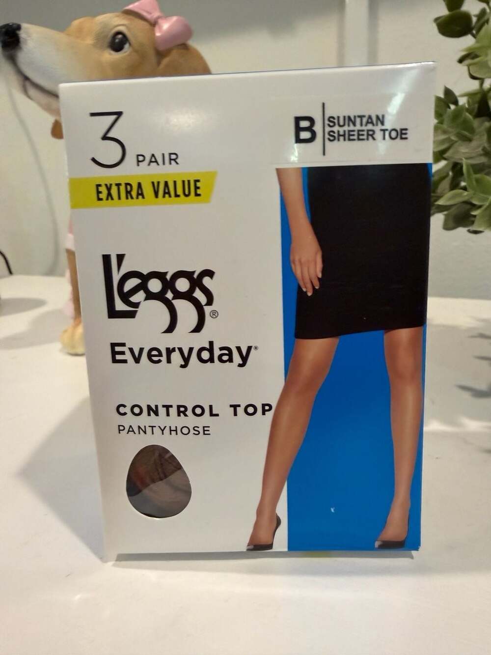 L'eggs Everyday Control Top Pantyhose 3-Pair Suntan Sheer Toe Size B